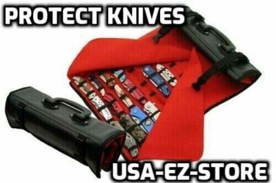   Professional 50 Folding Pocket Knife Roll Collection Storage Display Case New