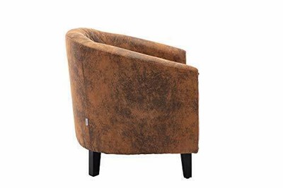 Modern Barrel Armchair Club Chair Accent Chair Living Room Coffee W/ Wooden Legs