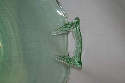 Vintage Light Green Depression Glass 2 Handled 14