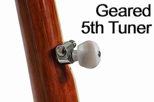 5 String Banjo Closed Solid Back Musical Instument Geared 5th Tuner 24 Brackets