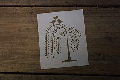 Willow Tree Birds Heart Stencil for Scrapbooking, Painting, Crafts & Decor