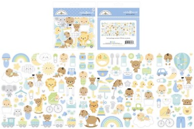 Crafts Doodlebug Odds Ends Special Delivery Baby Boy Animals Buggy Bottle Food