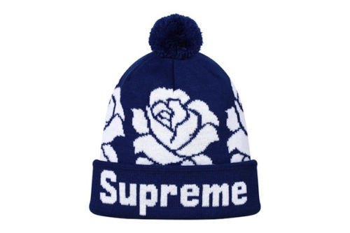 Supreme Old English Printed Beanie Navy | eBay UK