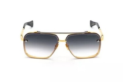 Pre-owned Dita Mach Six Dts 121-01 Yellow Gold Titanium Gray Gradient Authentic Sunglasses