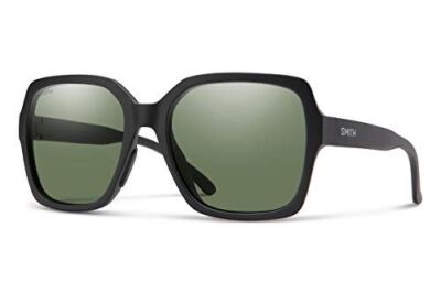 Pre-owned Smith Flare Ladies Oversized Sunglasses In Black/chromapop Polarized Gray Green In Multicolor