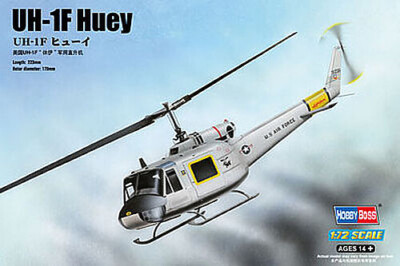 HobbyBoss UH-1F Huey - Plastic Model Helicopter Kit - 1/72 Scale - #87230