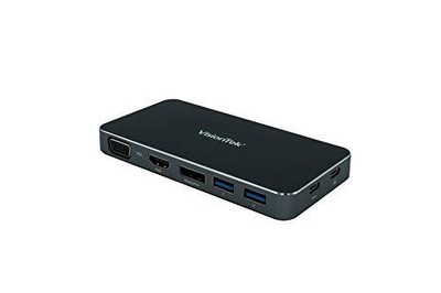 VisionTek VT200 USB-C Portable Dock - Dual Display - 100W Power Passthrough