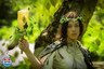 MOSTORY Green Woodland Antler Crown - Handmade Floral Fairy Headpiece Forest Elf Tiara Leaf Elven Circlet for Women Renaissance Renfaire Cosplay Photo Shoot Halloween Accessory