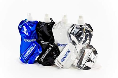 Collapsible Reusable Water Bottle With Carabiner Clip By Activiva Light Weight L