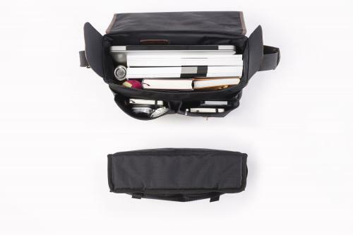 Camera Bag German hand made black leather/Cordura called 