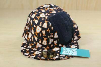 UNDEFEATED U-MAN ALL OVER PRINT VANS SK8 HI NEW ERA FITTED HAT 7 3/8 CAP BLACK