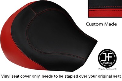 DARK RED & BLACK VINYL CUSTOM FOR SUZUKI INTRUDER VL 1500 98-04 FRONT SEAT COVER