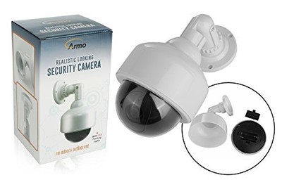 Fake Security Camera, Dummy Dome Shaped Decoy Realistic Look Surveillance System