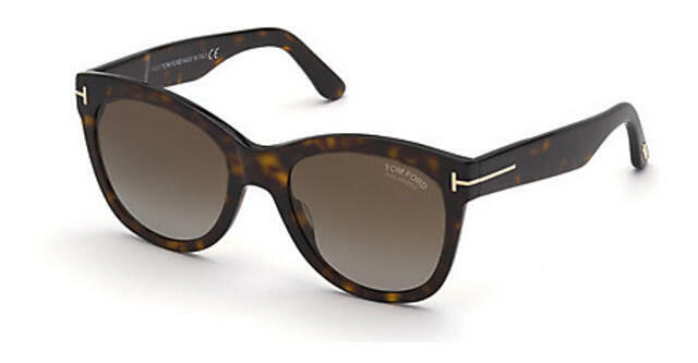 Pre-owned Tom Ford Wallace Ft0870 52h Dark Havana/polarized Brown 54 Mm Tf 870