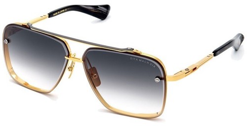 Pre-owned Dita Mach Six Dts 121-01 Yellow Gold Titanium Gray Gradient Authentic Sunglasses