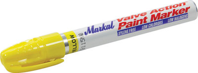 Allstar Paint Marker YELLOW Markal Marks on Glass Rubber Plastic Metal Tires