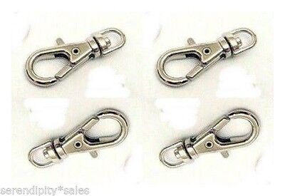 75 Small SWIVEL CLIPS for KEY RING 23mm x 9mm ~ Plain Silver ~...