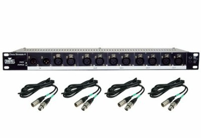 Chauvet*Data Stream*4 DJ Universal DMX-512 Optical Splitter+Cables FREE SHIP NEW