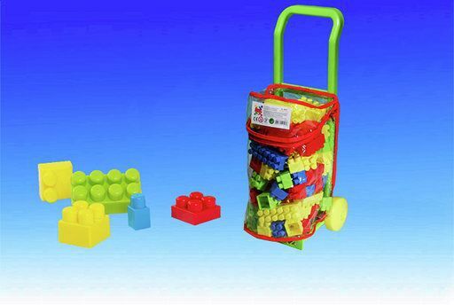 Carrellino Trolley Bambini Contenitore Con Costruzioni Plastica Colorate sar