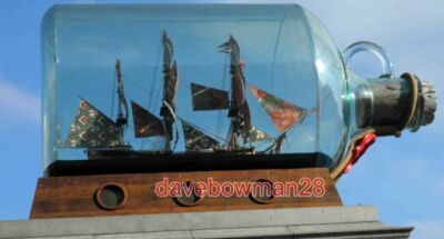 PHOTO  SHIP IN A BOTTLE CURRENTLY OCCUPYING THE FOURTH PLINTH IN TRAFALGAR SQUAR