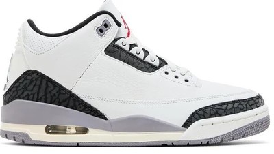 Мужские кроссовки Jordan 3 Retro Cement Grey Summit White/Огненно-красный (CT8532 106)