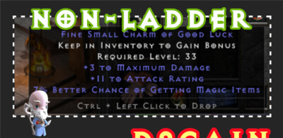 Diablo2 SC Non-Ladder 3Max, AR, +Life/FHR/FRW/MF SC Small Charm PC/SWITCH/PS