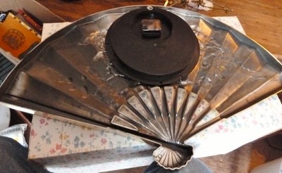 Oriental Style Fan Shaped Quartz Wall Clock, Sansco, Taiwan, 30