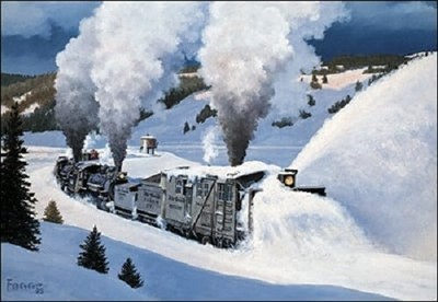 Leanin' Tree Christmas Card - D&RGW Near Cumbres Pass Train Theme ID#1273