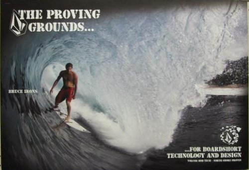 VOLCOM 2009 surf  BRUCE IRONS tubed proving grounds poster Flawless New Ol Stock