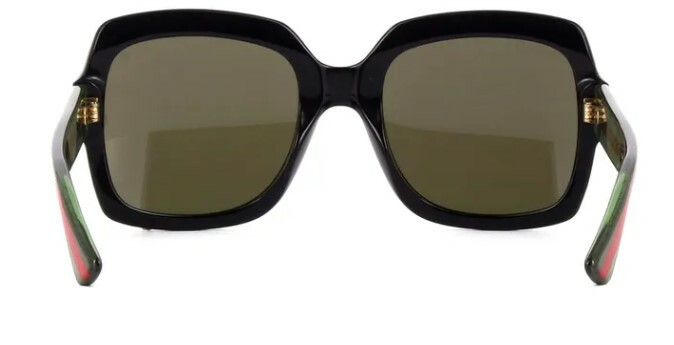 Pre-owned Gucci Gg0036sn 002 Black Square Rectangle Women's 54 Mm Sunglasses In Brown