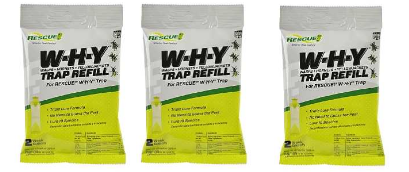 RESCUE! WHYTA Non-Toxic Wasp, Hornet, Yellowjacket Trap Refill - 3 PACK