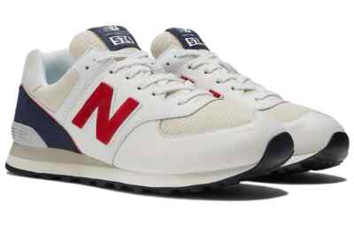 New Balance 574 Shoes White Navy Red ML574WN2 Men's Size 12 NEW