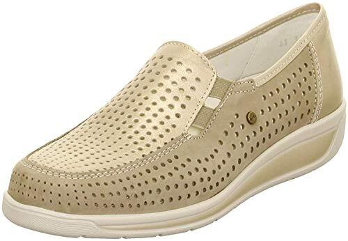 Ara - Chaussure En Cuir PerforÃ© Beige Et Or Avec LumiÃ¨Re Hizammohemed 12-36337