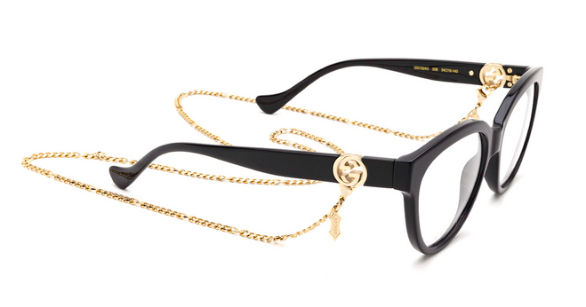 Pre-owned Gucci Gg1024o 006 Cat-eye Black/gold Square Women Eyeglasses In Clear