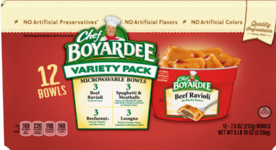 CHEF BOYARDEE  'Variety Pack' 12 x 212 gr Pasta in Sauce  2550 gr USA