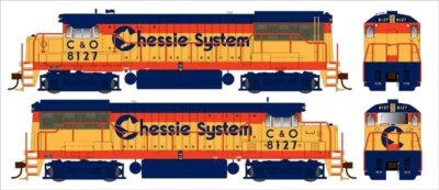 HO CHESAPEAKE & OHIO U25b PH IIa LOCO DETAILED W/ESU LOKSOUND &DCC-BOWSER TRAINS