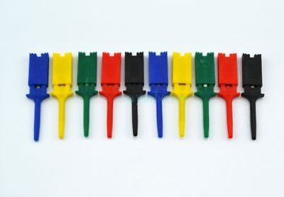 10pcs New 5 Color Mini Grabber SMD IC Test Clip Hook Probe Jumper