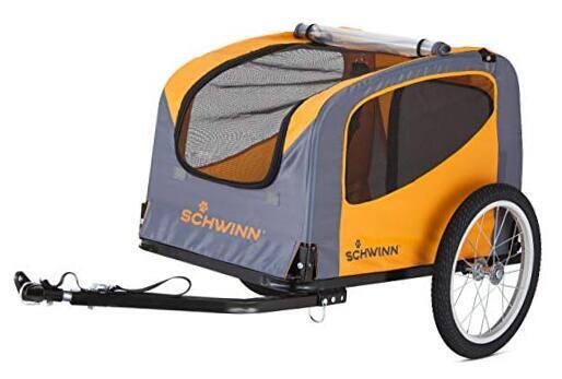  Rascal Bike Pet Trailer, For Small and Large Dogs, Orange Small (Up to 50lbs)