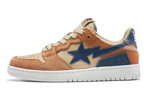 Pre-owned A Bathing Ape Bape "sk8 Sta 4" Beige 1i70-191-009 Size 8 In Multicolor