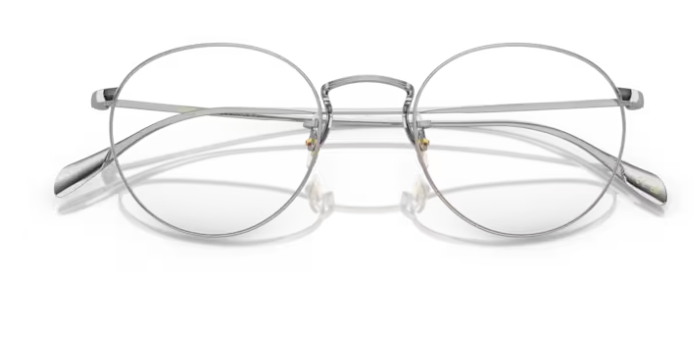 Pre-owned Oliver Peoples Coleridge 0ov1186 5036 Silver Round 47mm Men's Eyeglasses In Clear