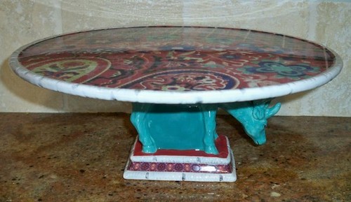 Deer Pedestal Cake Plate~Cabin, Hunt, Lodge~Tracy Porter Poetic Wanderlust~NEW!