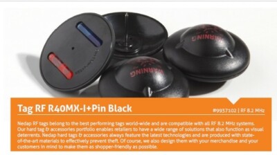 1000 NEDAP RF 8.2 MHz Round Ink Tag & Backing Compatible w/ Checkpoint System