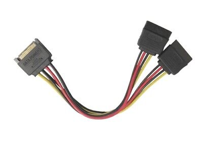 Copystars 15 Pin SATA Male to 2 Female Power Split Cable for Sata hard drive