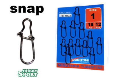 2 BUSTE TB4002 TUBERTINI SUPER SNAP SIZE 1 MOSCHETTONE LIGHT SPINNING 18 KG