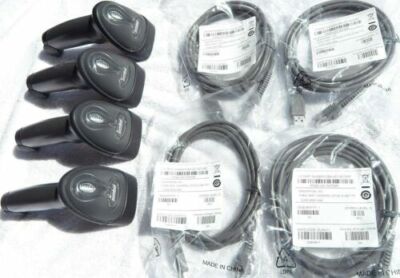 (LOT of 4) Symbol LS2208 Black Handheld USB Laser POS Barcode Scanner NEW CABLE