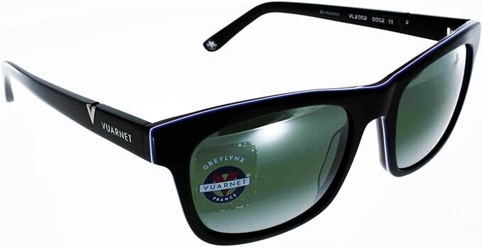 Pre-owned Vuarnet Sunglasses - Shiny Black - Grey Green Gradient With Mirror Effect Lenses In Gray Green