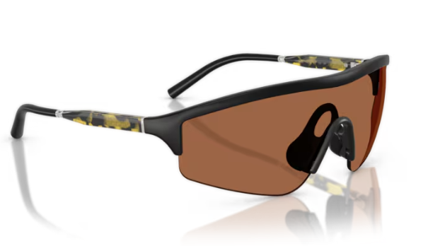 Pre-owned Oliver Peoples 0ov5560s R-7 700153 Semi Matte Black Clay Shield Men's Sunglasses In Orange