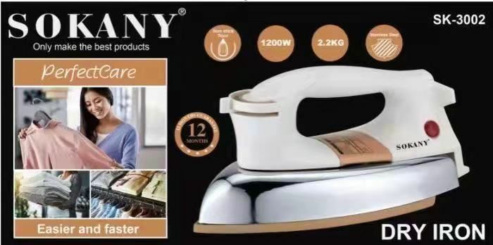 Ferro Da Stiro Pesante Sokany Sk-3002 1200W Rimuovi Pieghe Vestiti Vapore luc