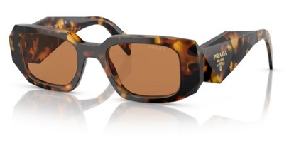 Pre-owned Prada Pr 17ws Vau2z1 Honey Tortoise Dark Brown 49 Mm Women's Sunglasses