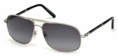 Pre-owned Montblanc Rare Mont Blanc 513s 16b Shiny Palladium Sunglasses Gafas Gradient Smoke Size 61 In Gray